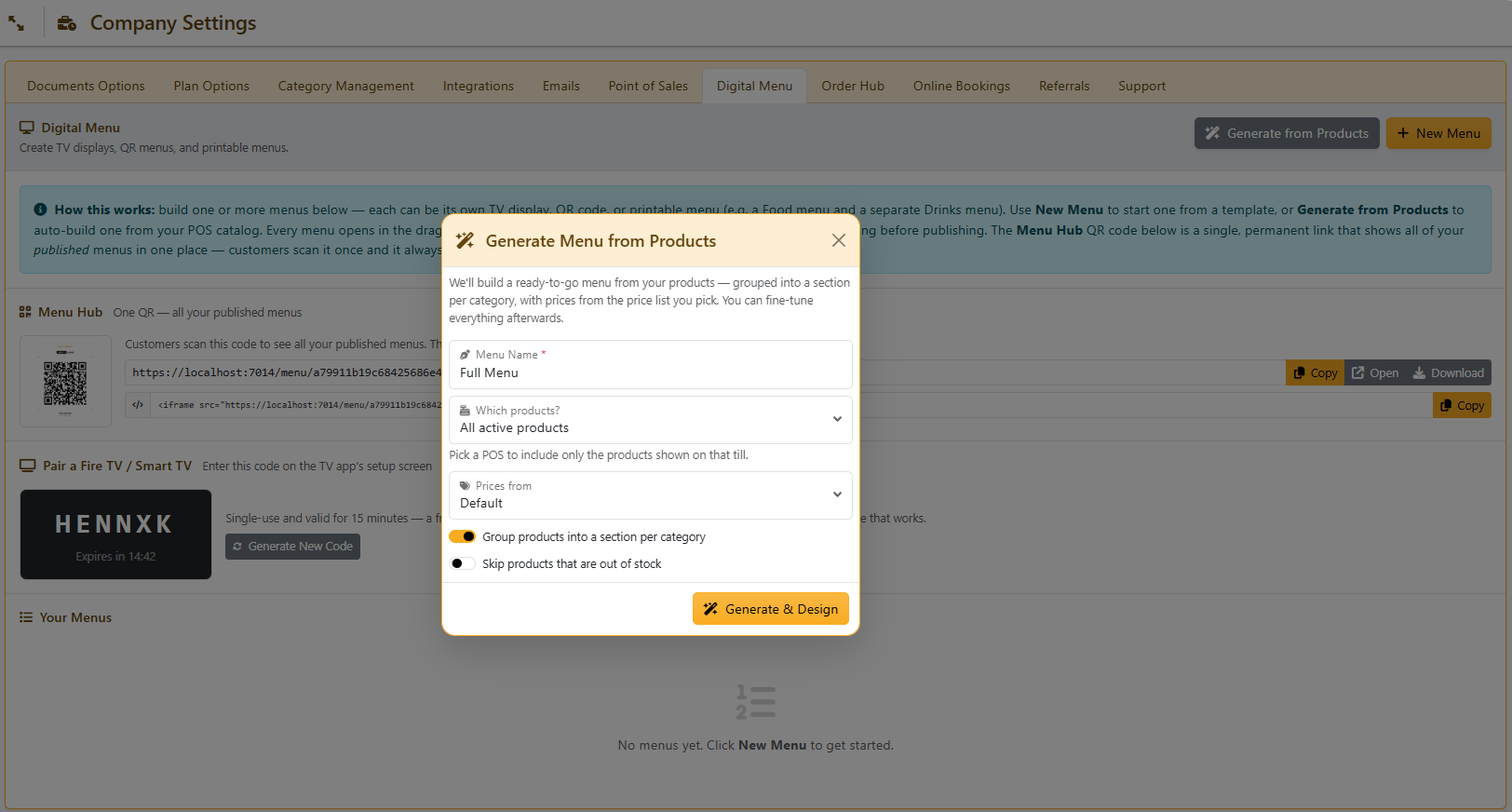 Digital Menu Builder Liquor Logic